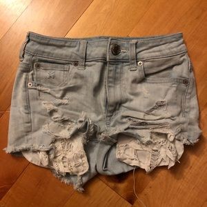 american eagle outfitters light jean shorts